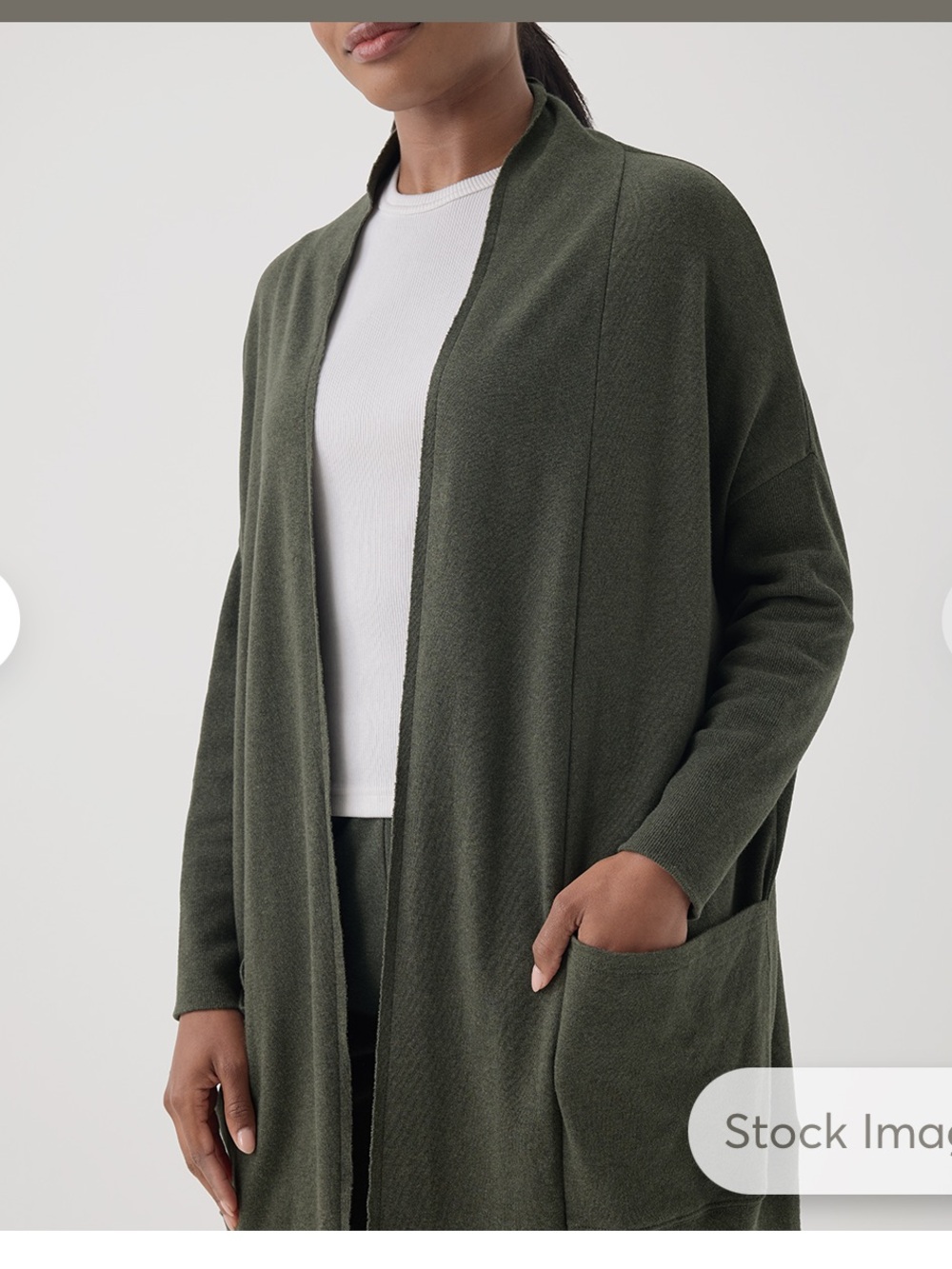 Pact Organic Cotton Airplane Wrap Cardigan XL 2XL Evergreen Heather Green GUC